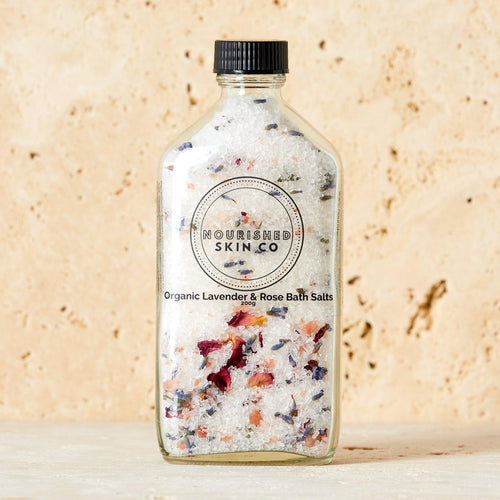 Organic Lavender & Rose Bath Salts - Nourished Skin Co.
